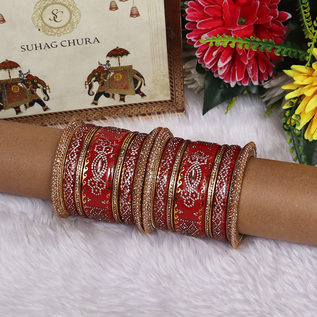 Rajasthani Designer Wedding Chura Set With Latest Kundan Design