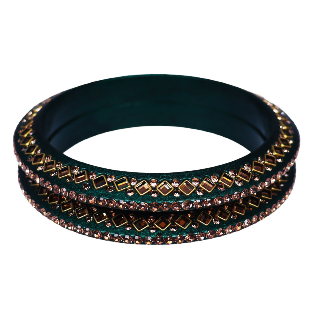 Traditional Kundan Lac Bangadi Bangles (Pack of 2)