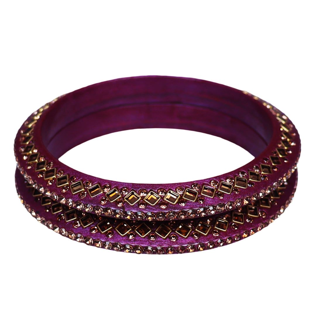 Traditional Kundan Lac Bangadi Bangles (Pack of 2)