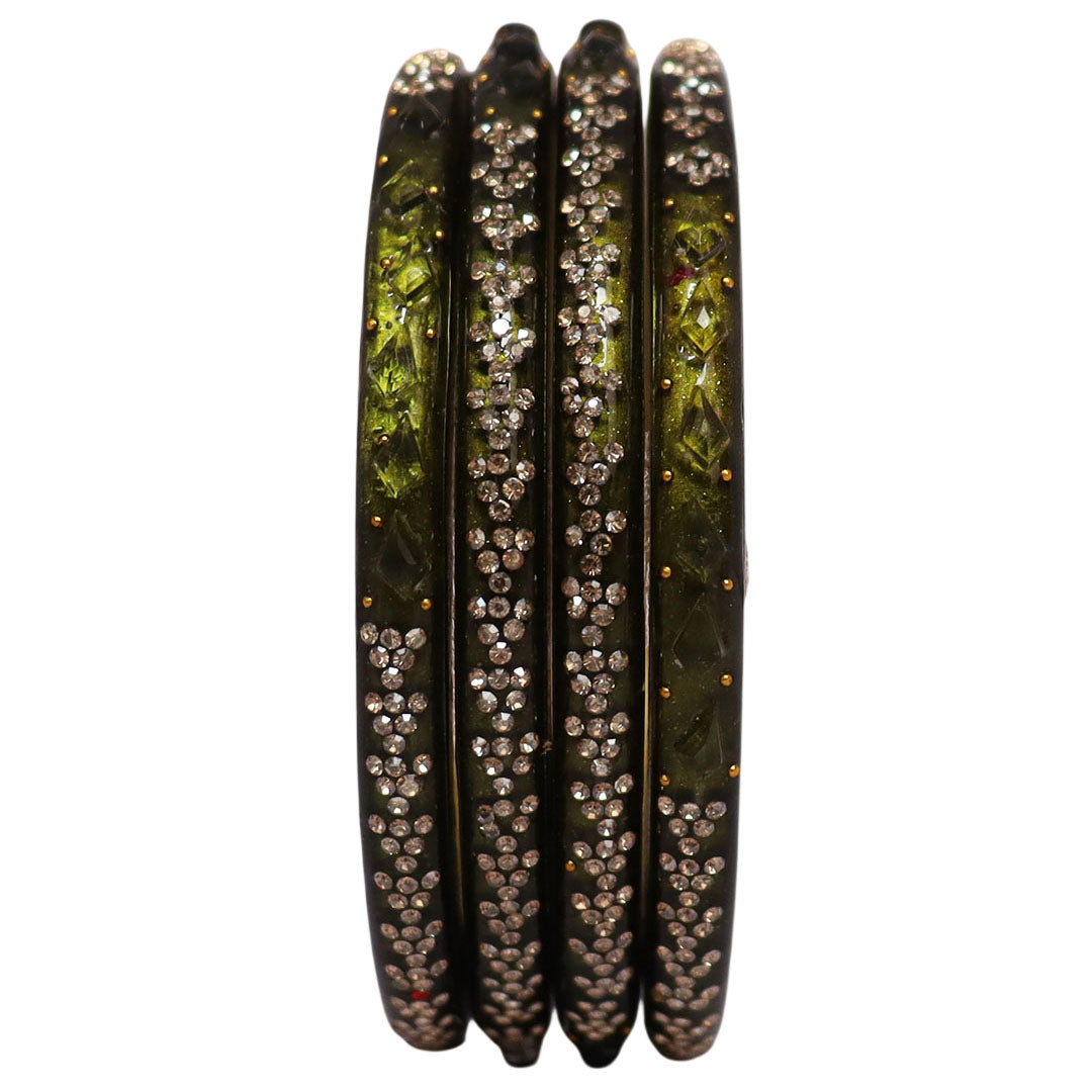 Womens Designer Lac Bangles Set With Latest Rhinestones Design