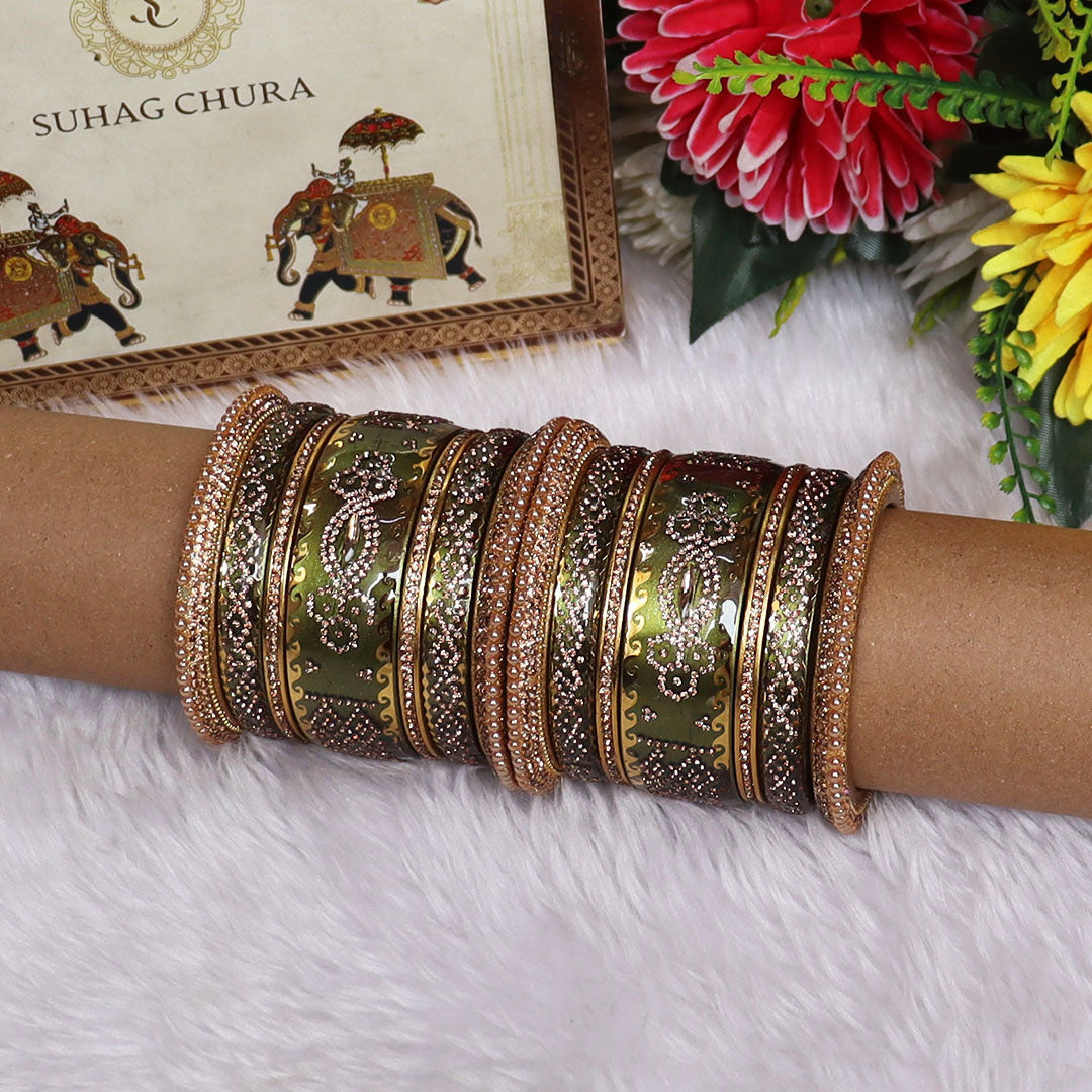 Rajasthani Designer Wedding Chura Set With Latest Kundan Design