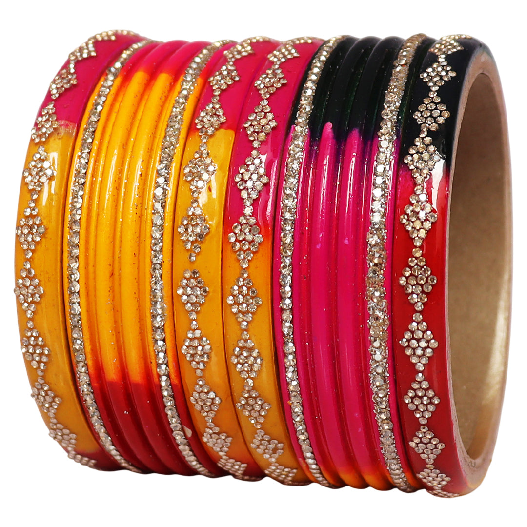 Festive Special Designer Lac Chura Set With Latest Rhinestones Design