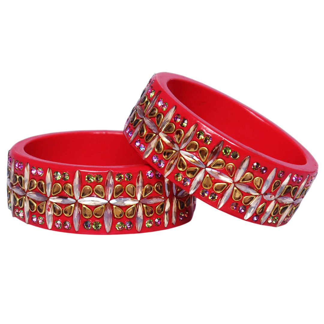 Exclusive Lac Kada Bangles in Latest Artificial Stones Design