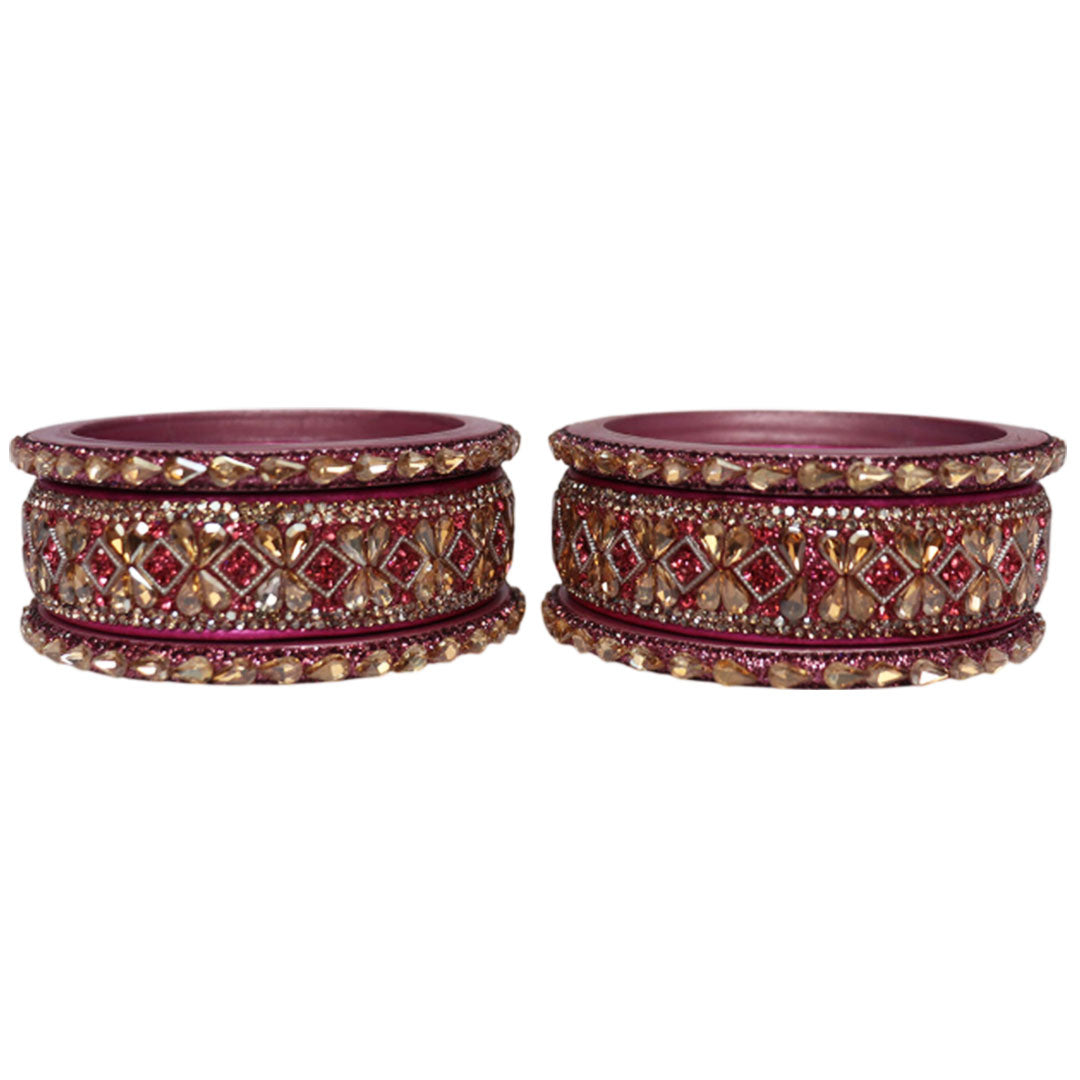 Fancy Short Lac Bangles For Women With Latest Kundan Design