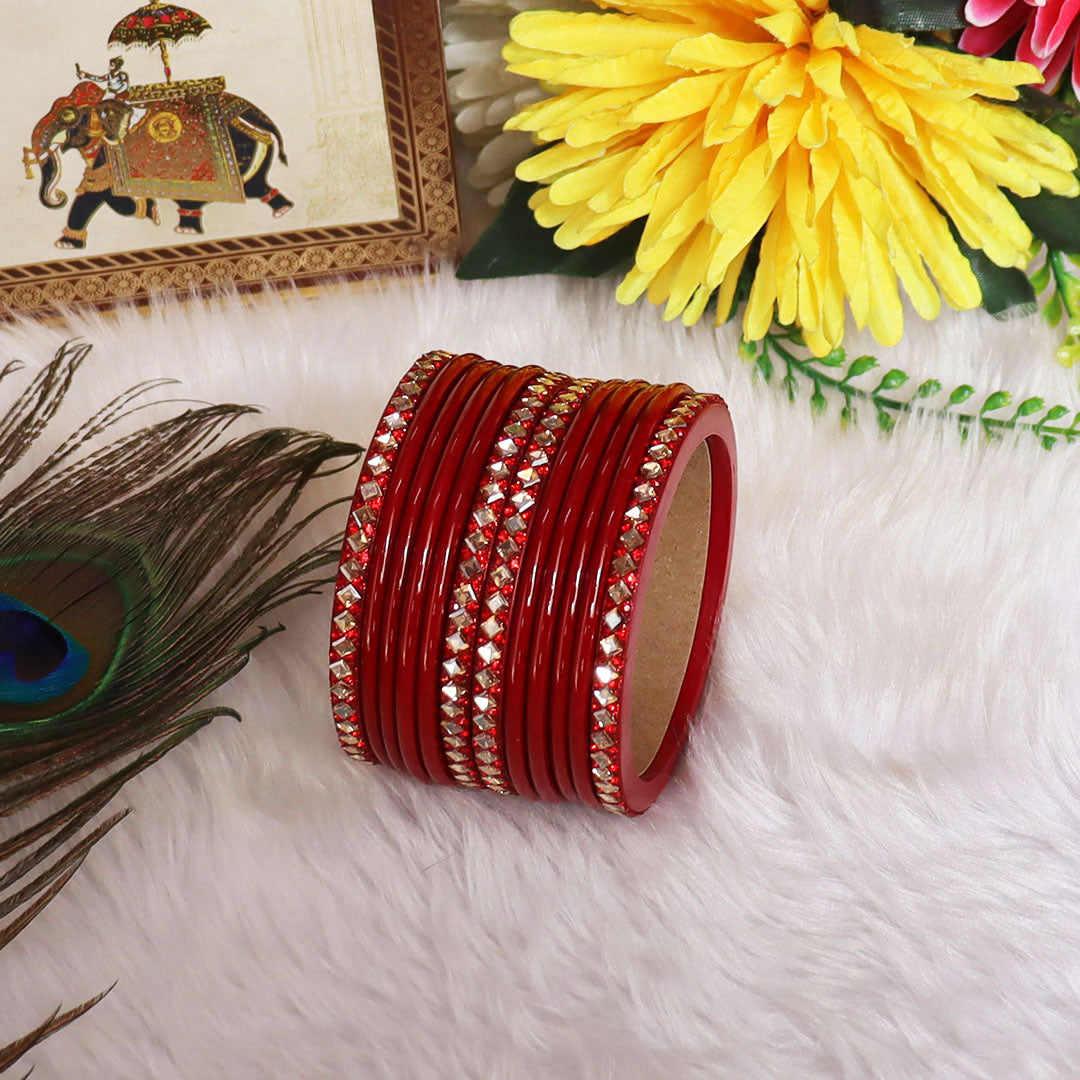 Designer Short Lac Bangles Set With Latest Kundan Design