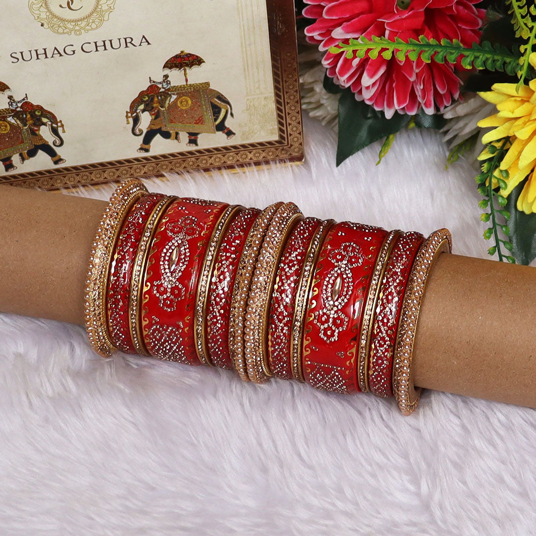 Rajasthani Designer Wedding Chura Set With Latest Kundan Design