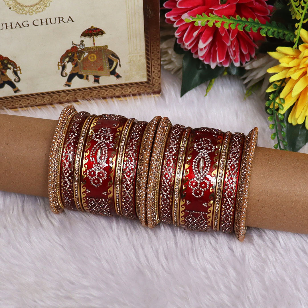 Rajasthani Designer Wedding Chura Set With Latest Kundan Design