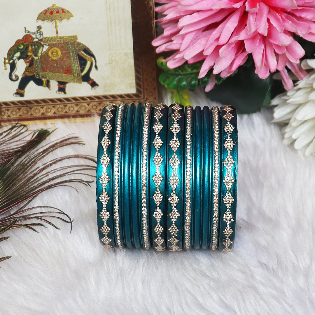 Festive Special Designer Lac Chura Set With Latest Rhinestones Design