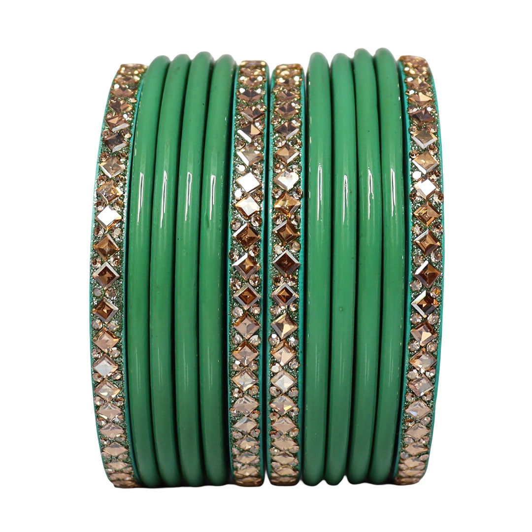 Designer Short Lac Bangles Set With Latest Kundan Design
