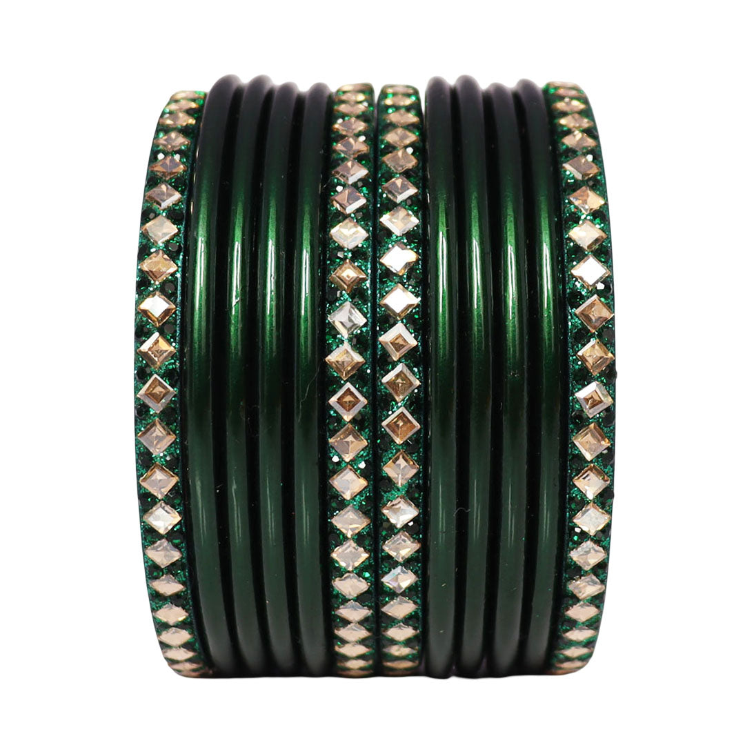 Designer Short Lac Bangles Set With Latest Kundan Design