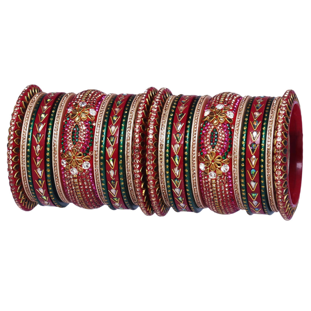 Exclusive Lac Bangles Set for Bride With Latest Kundan Design