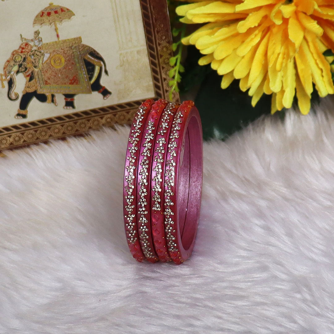 Womens Designer Lac Bangles Set With Latest Rhinestones Design