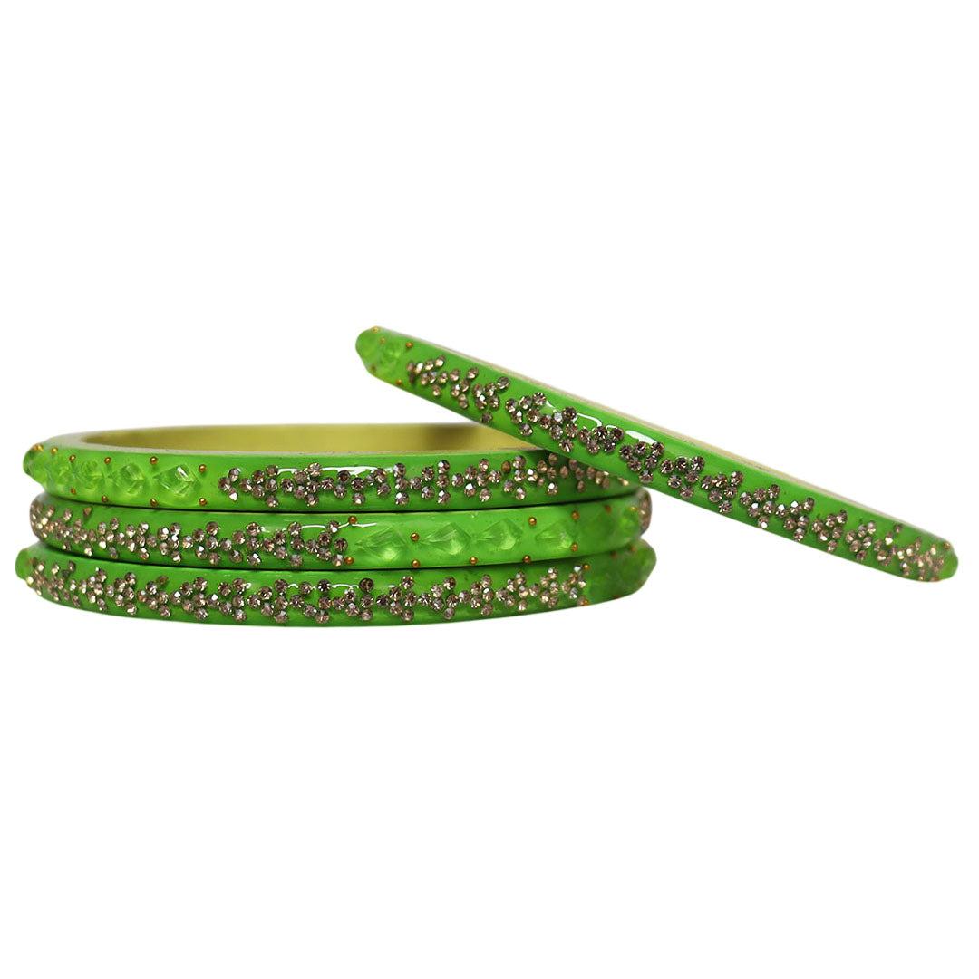 Womens Designer Lac Bangles Set With Latest Rhinestones Design