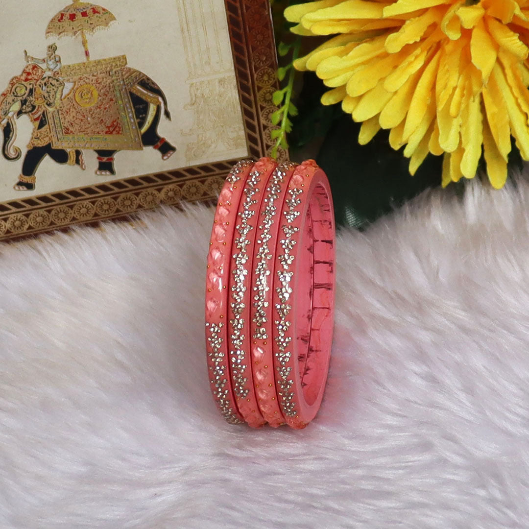 Womens Designer Lac Bangles Set With Latest Rhinestones Design