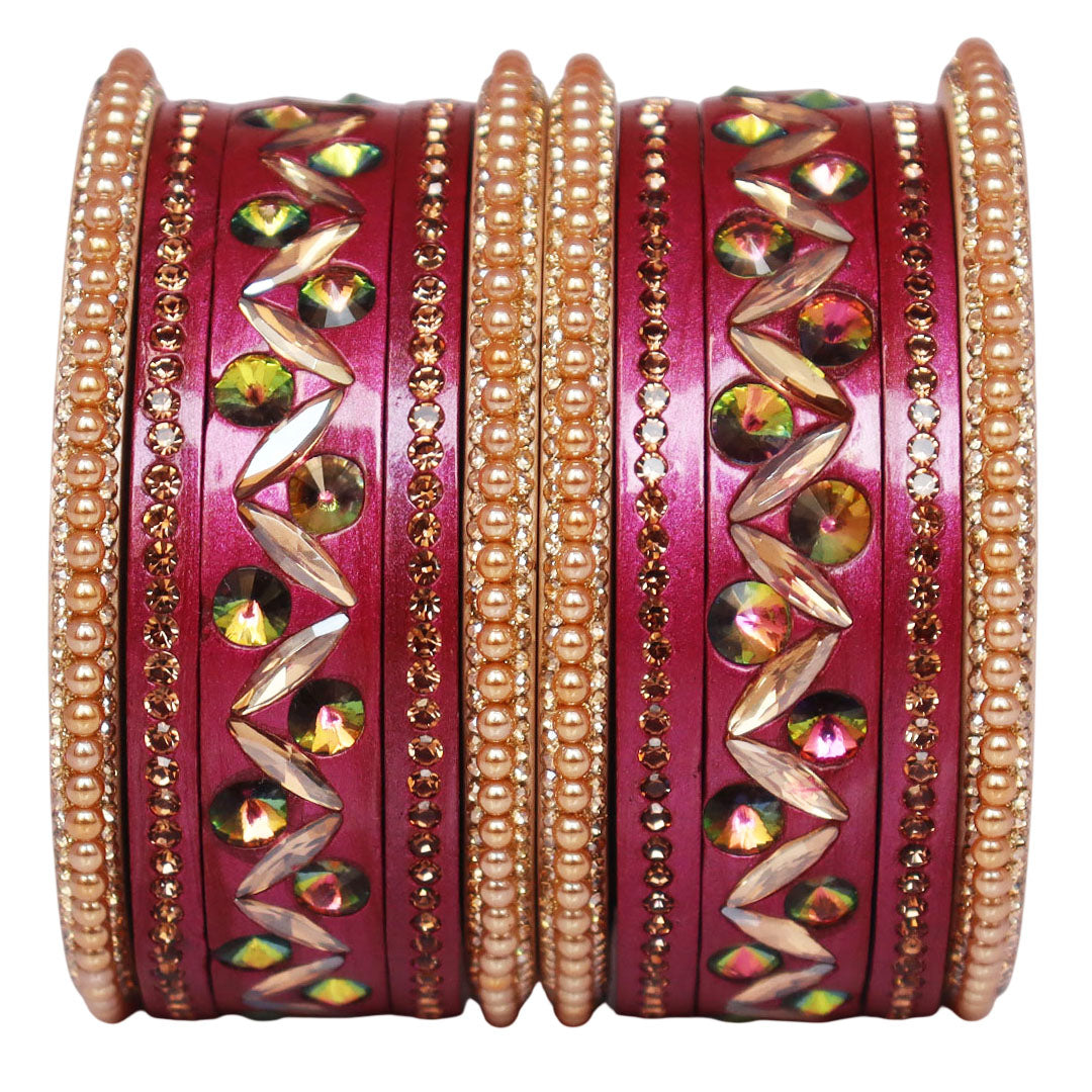 Bridal Style Kundan Lac Bangle Set – Ideal for Diwali & Weddings
