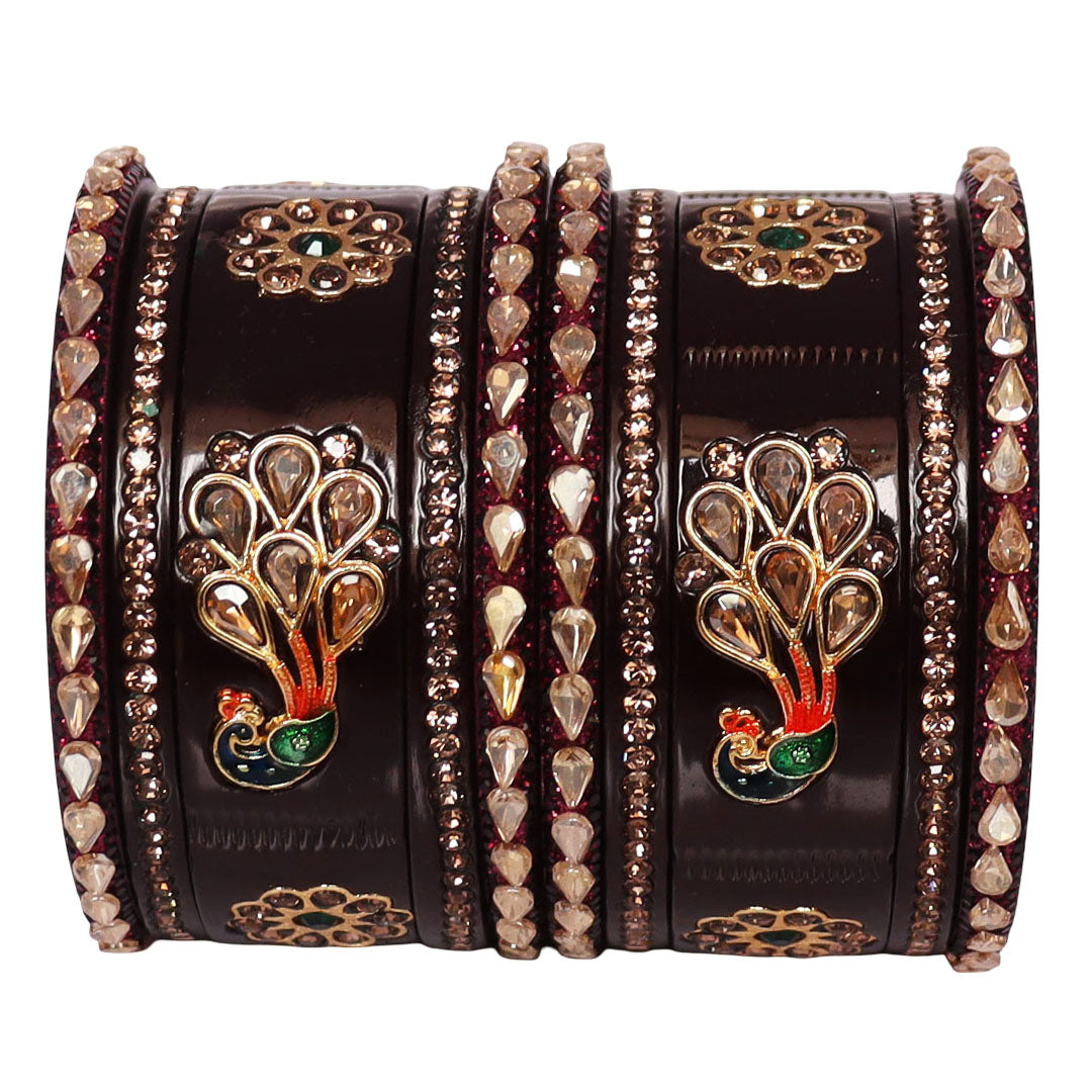 Pure Lac Short Chura Set With Latest Kundan & Peacock Design
