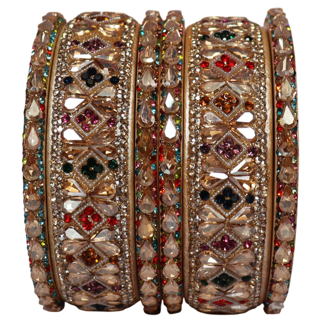 Fancy Short Lac Bangles For Women With Latest Kundan Design