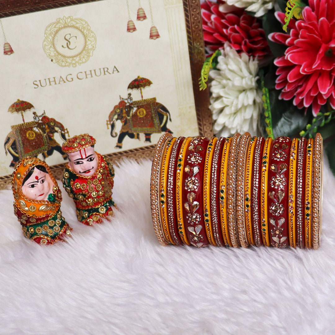 Traditional Handmade Lac Bridal Chura Set With Latest Kundan Design