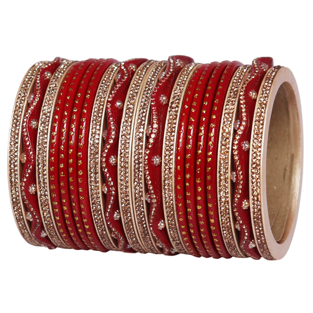Karwa Chauth Special Designer Lac Bangles Set in Zig-Zag Design