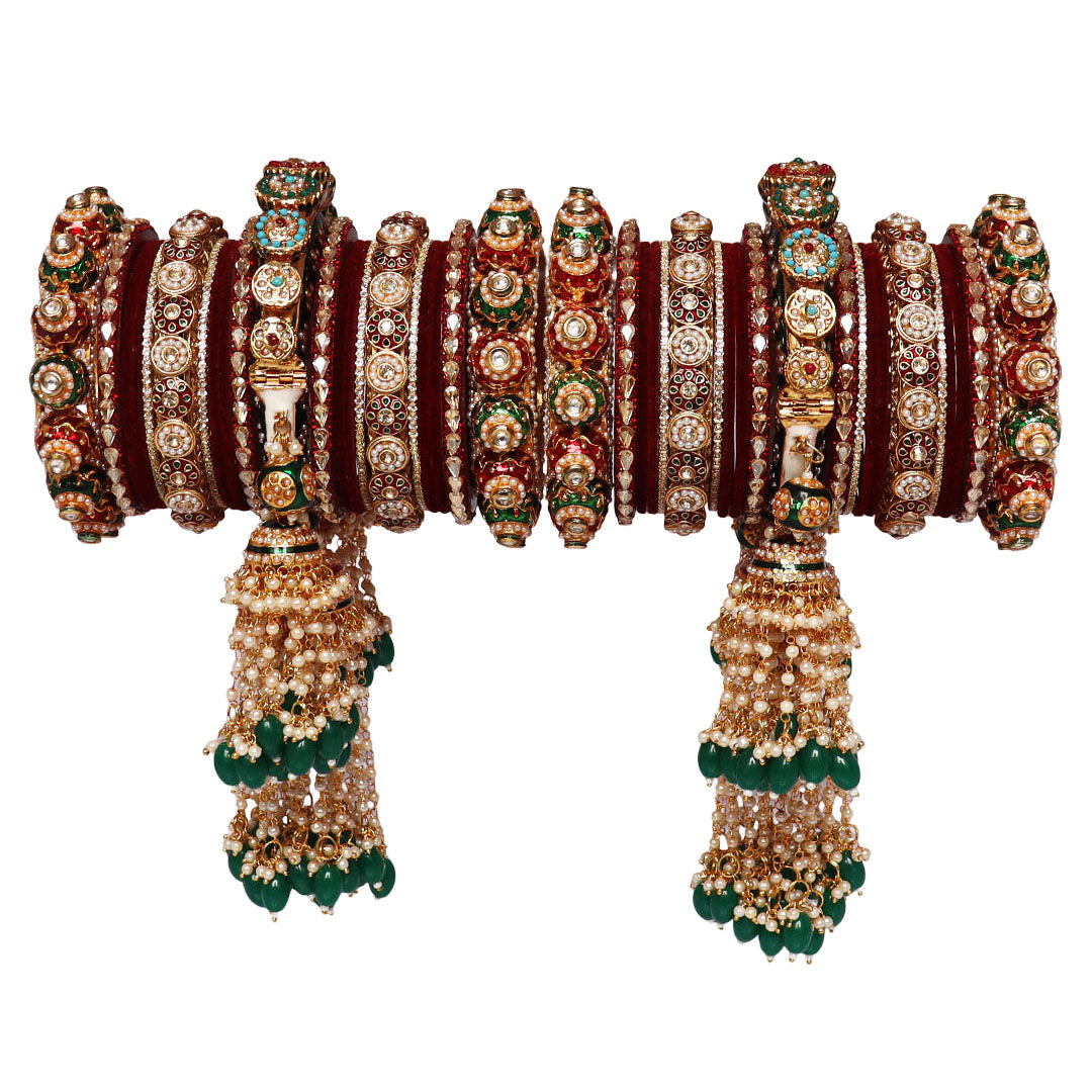 Royal Rajwadi Wedding Chura Set With Latest Heavy Latkan Design