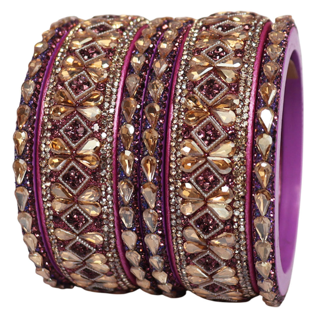 Fancy Short Lac Bangles For Women With Latest Kundan Design
