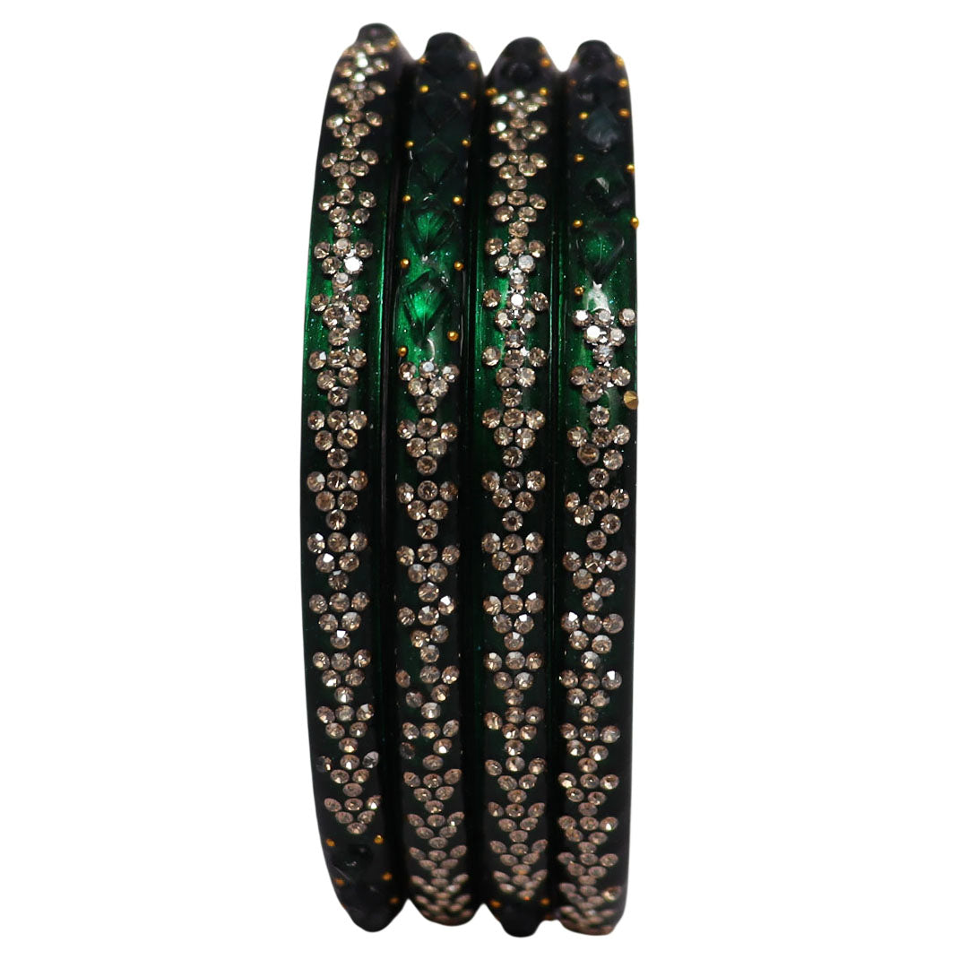 Womens Designer Lac Bangles Set With Latest Rhinestones Design