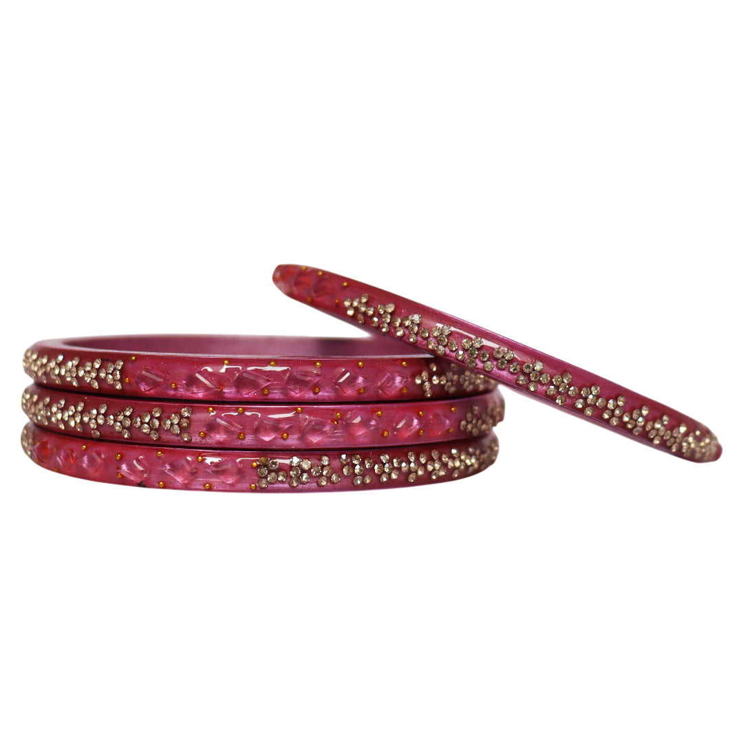 Womens Designer Lac Bangles Set With Latest Rhinestones Design