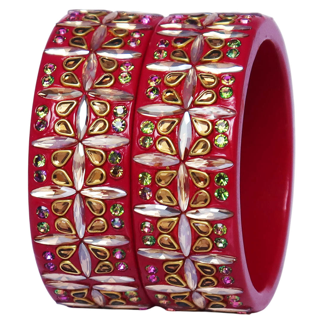 Exclusive Lac Kada Bangles in Latest Artificial Stones Design