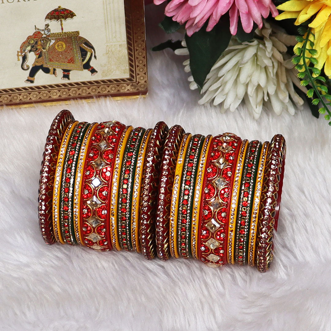 Rajasthani Traditional Wedding Chura Set With Latest Kundan Design