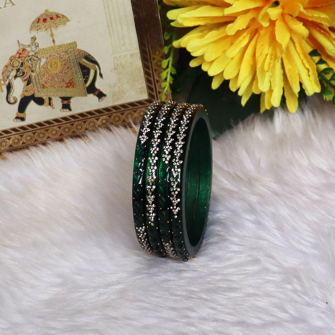 Womens Designer Lac Bangles Set With Latest Rhinestones Design