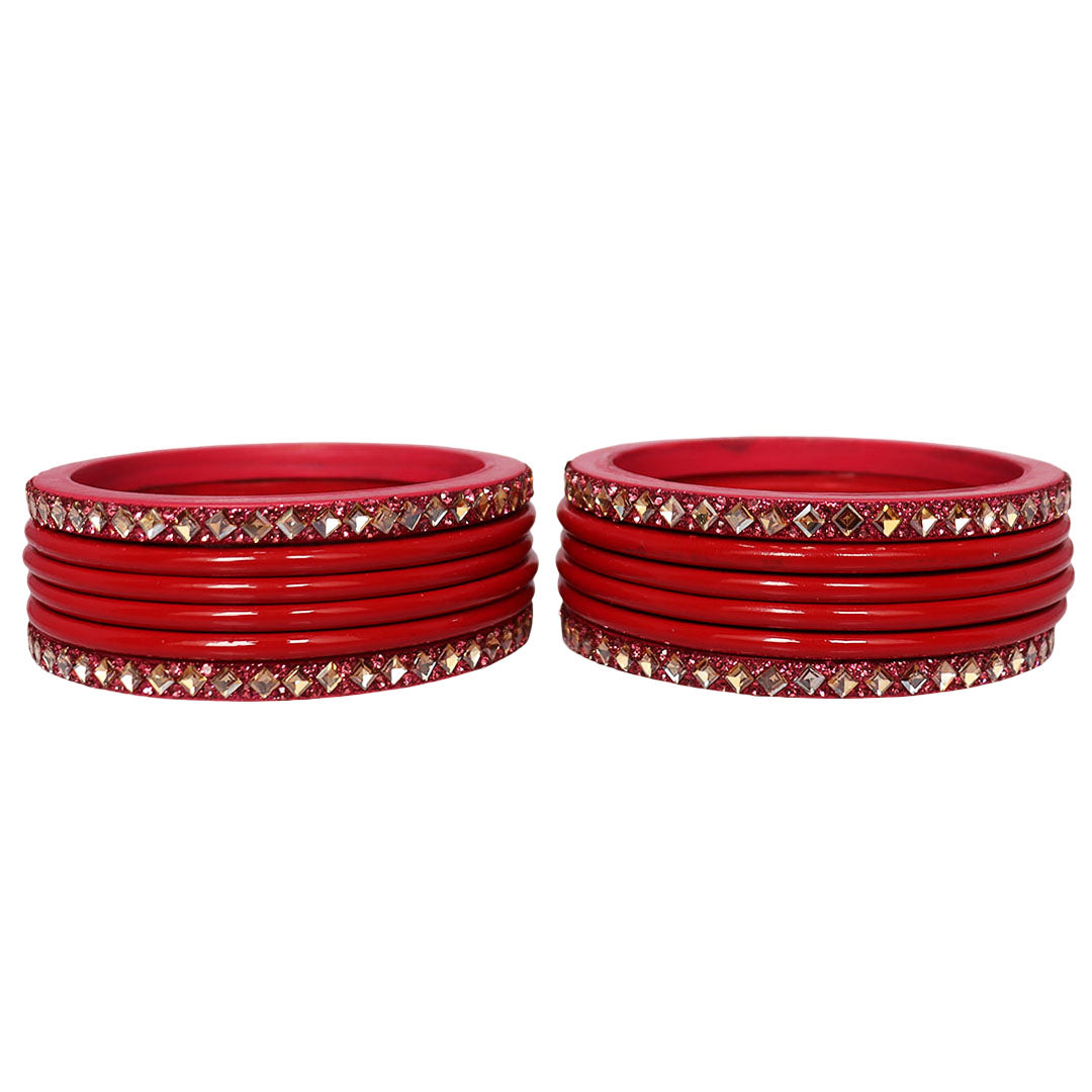 Designer Short Lac Bangles Set With Latest Kundan Design
