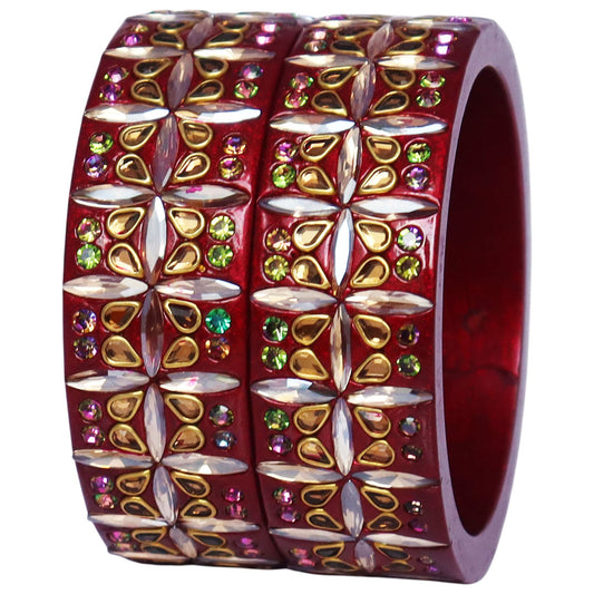 Exclusive Lac Kada Bangles in Latest Artificial Stones Design
