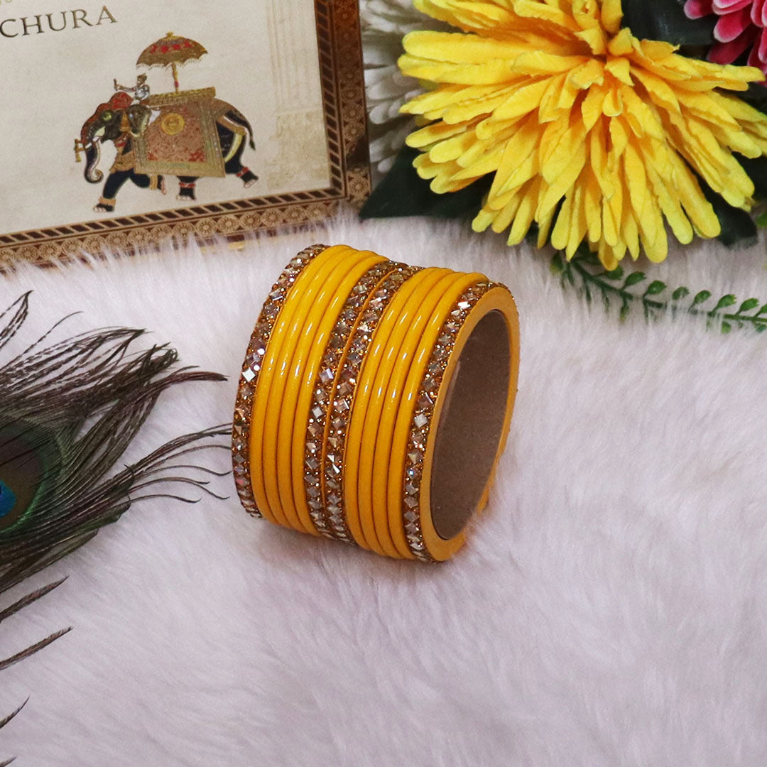 Designer Short Lac Bangles Set With Latest Kundan Design