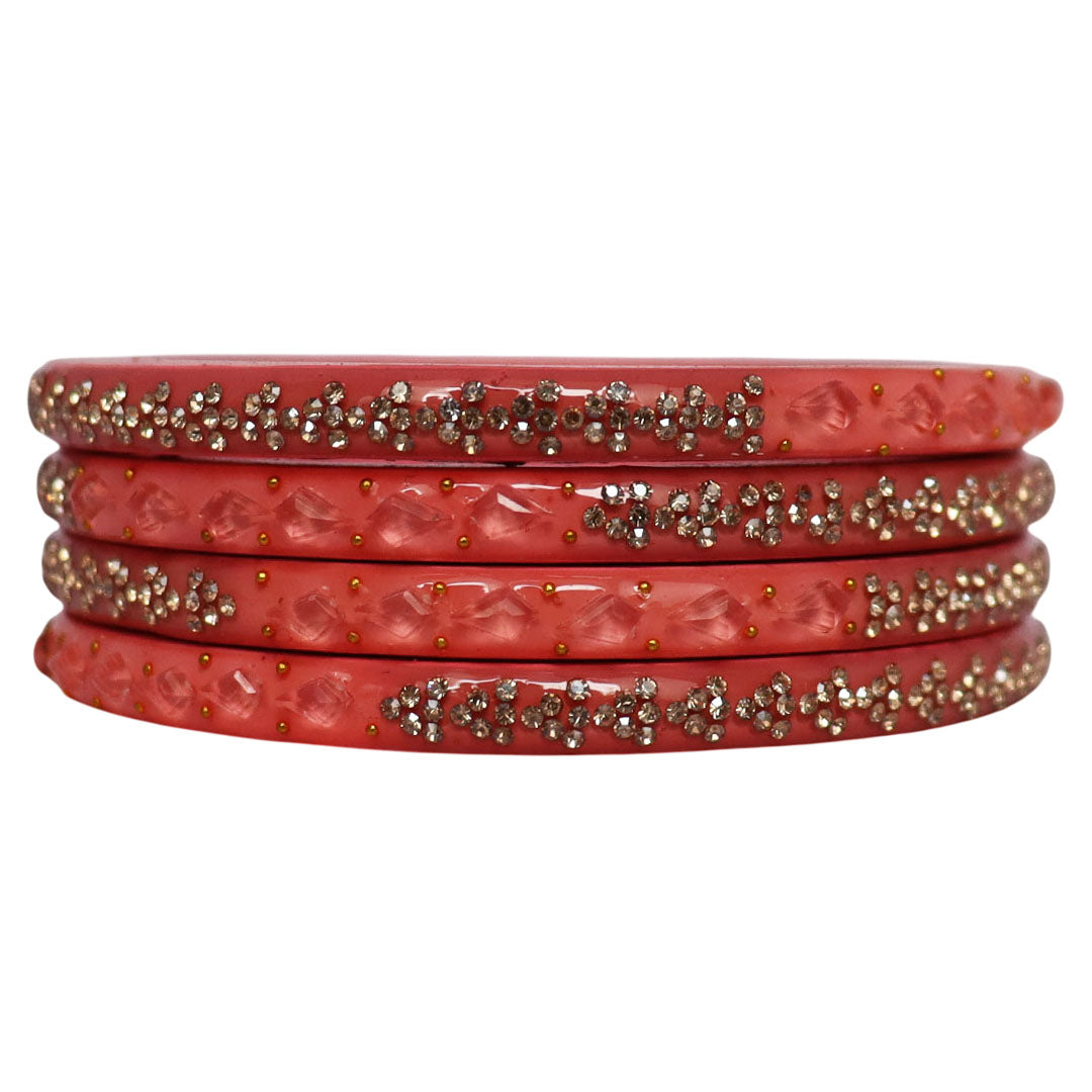 Womens Designer Lac Bangles Set With Latest Rhinestones Design
