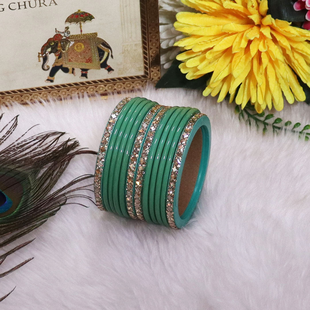 Designer Short Lac Bangles Set With Latest Kundan Design