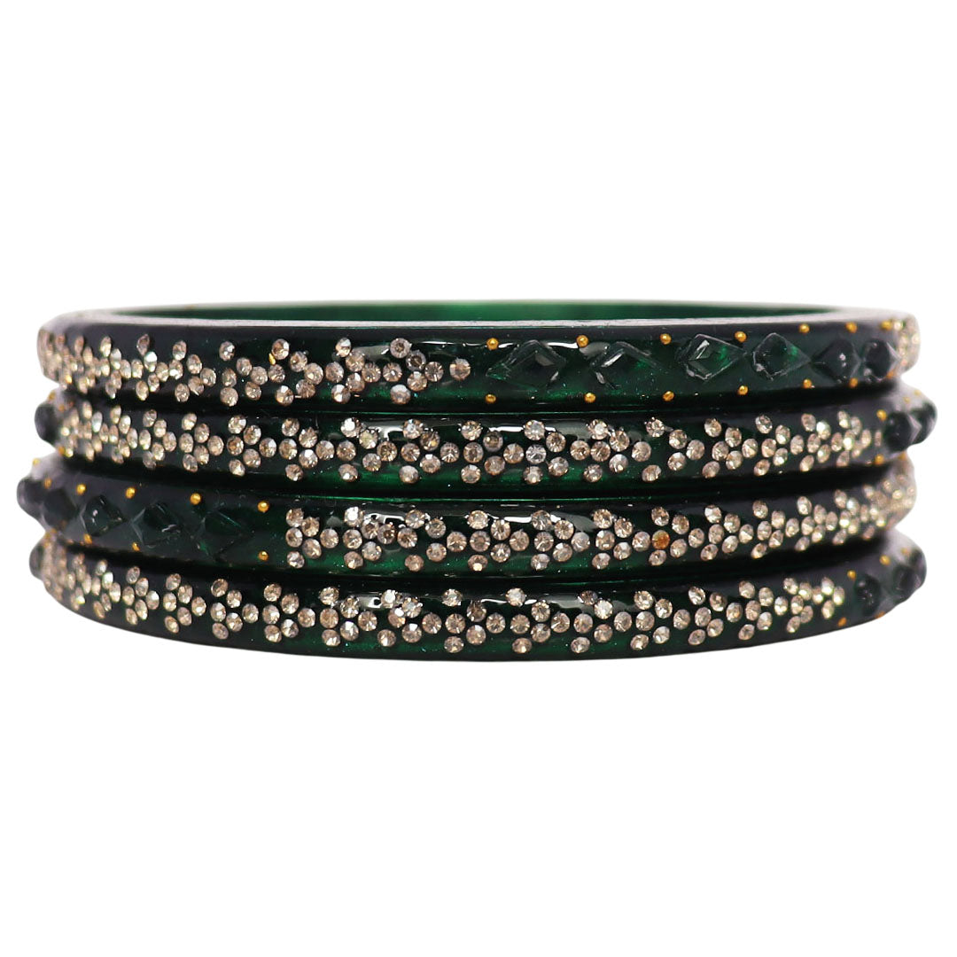 Womens Designer Lac Bangles Set With Latest Rhinestones Design