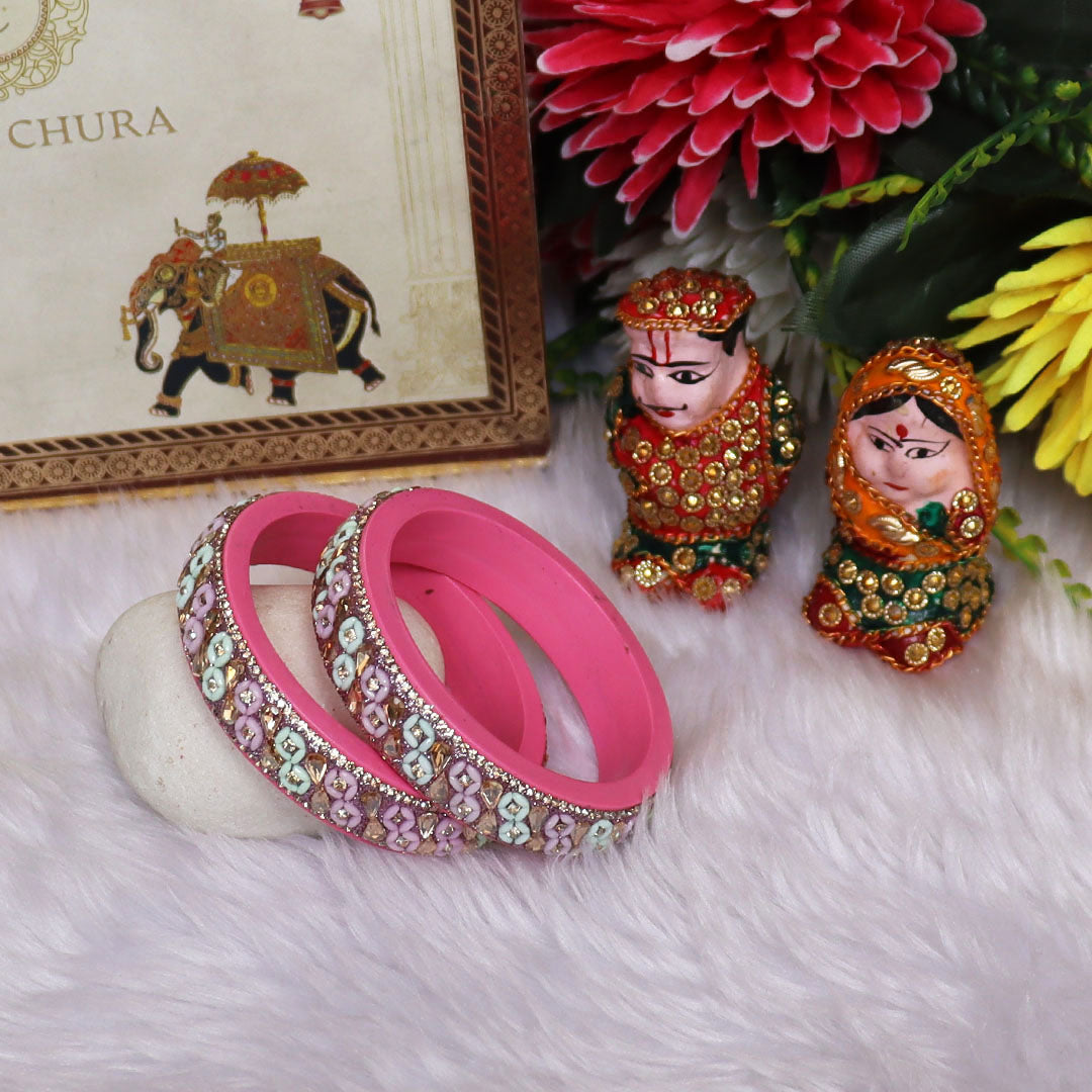 Jaipuri Handmade Lac Kada Bangles For Women With Latest Kundan Design