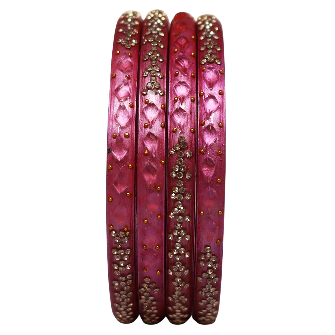 Womens Designer Lac Bangles Set With Latest Rhinestones Design