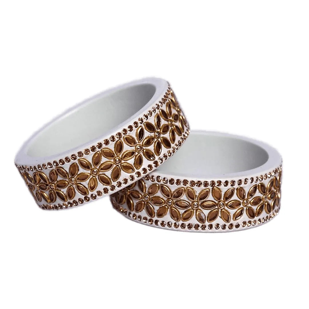 Bridal Lac Kada with Beautiful Kundan Design (Pack of 2) Taj Bridal Store