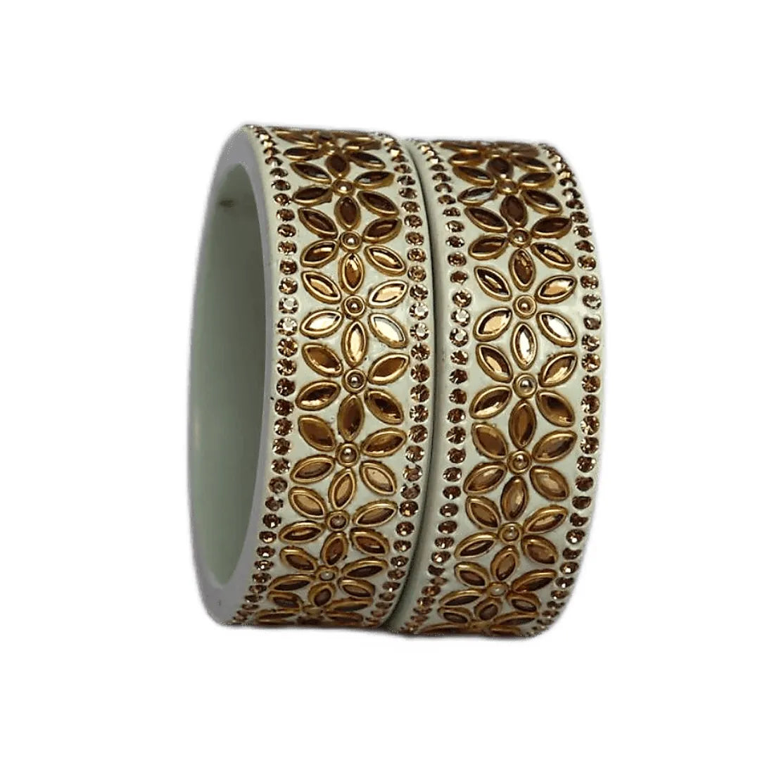 Bridal Lac Kada with Beautiful Kundan Design (Pack of 2) Taj Bridal Store