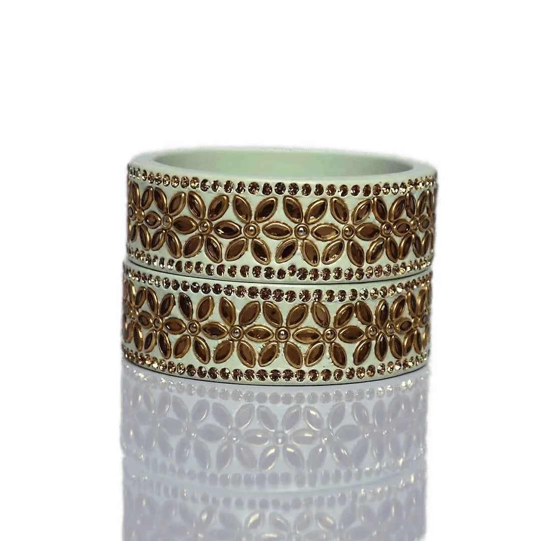 Bridal Lac Kada with Beautiful Kundan Design (Pack of 2) Taj Bridal Store
