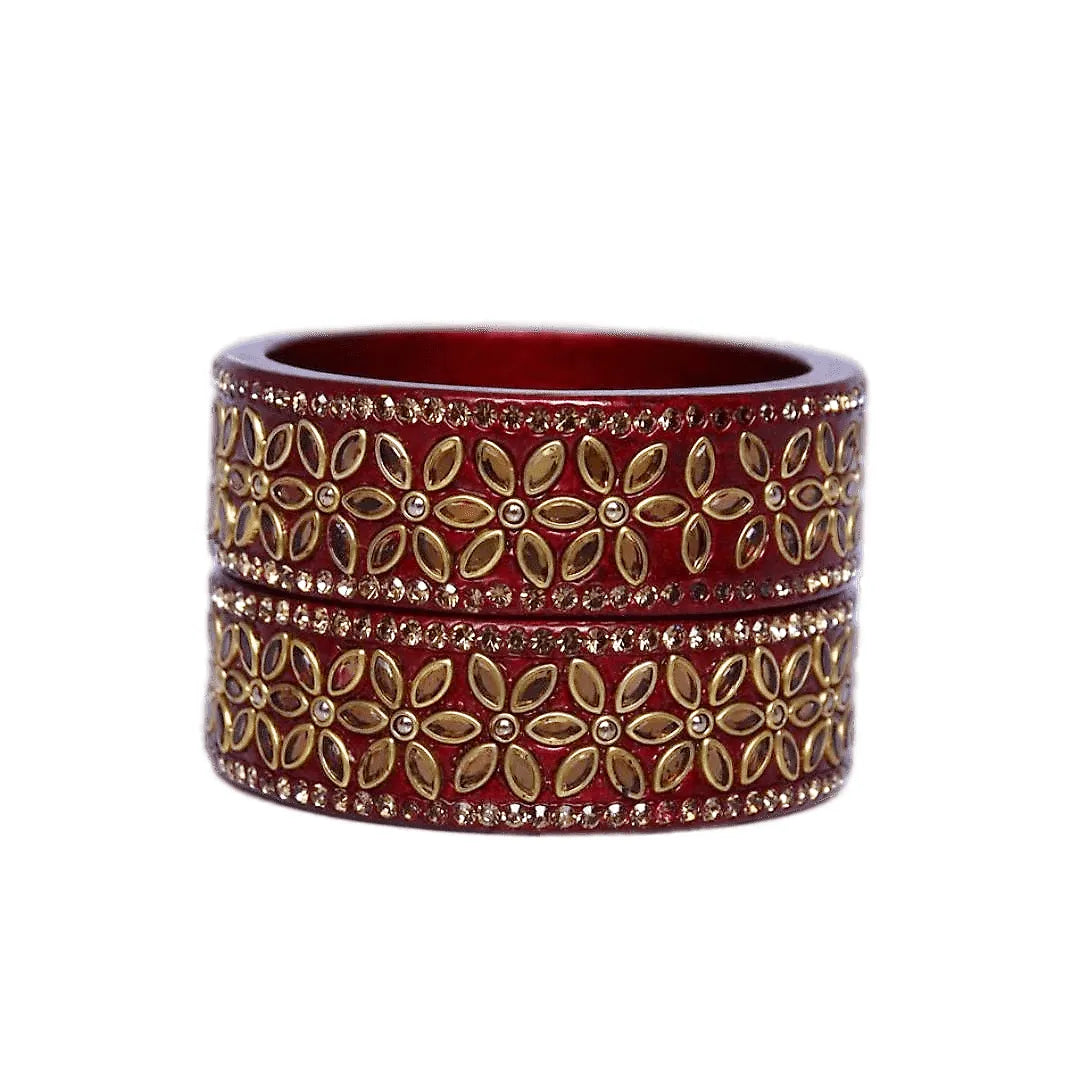 Bridal Lac Kada with Beautiful Kundan Design (Pack of 2) Taj Bridal Store