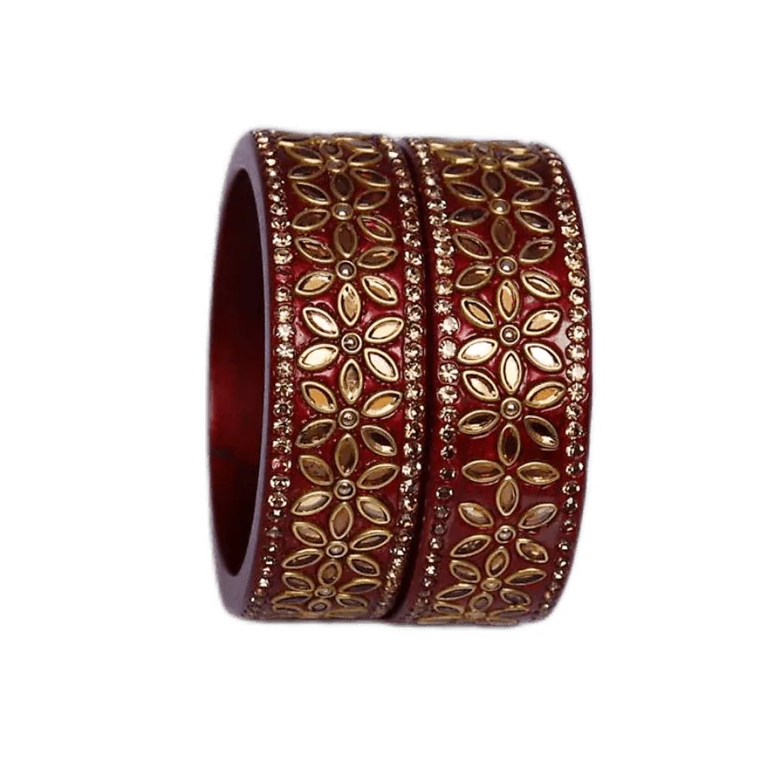 Bridal Lac Kada with Beautiful Kundan Design (Pack of 2) Taj Bridal Store