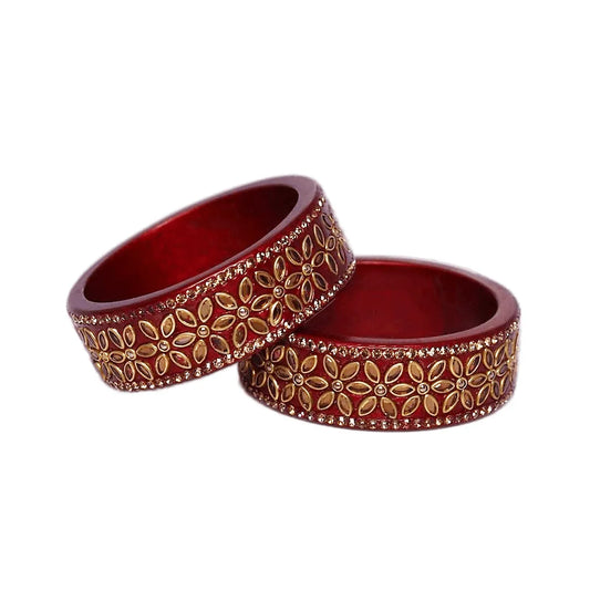 Bridal Lac Kada with Beautiful Kundan Design (Pack of 2) Taj Bridal Store