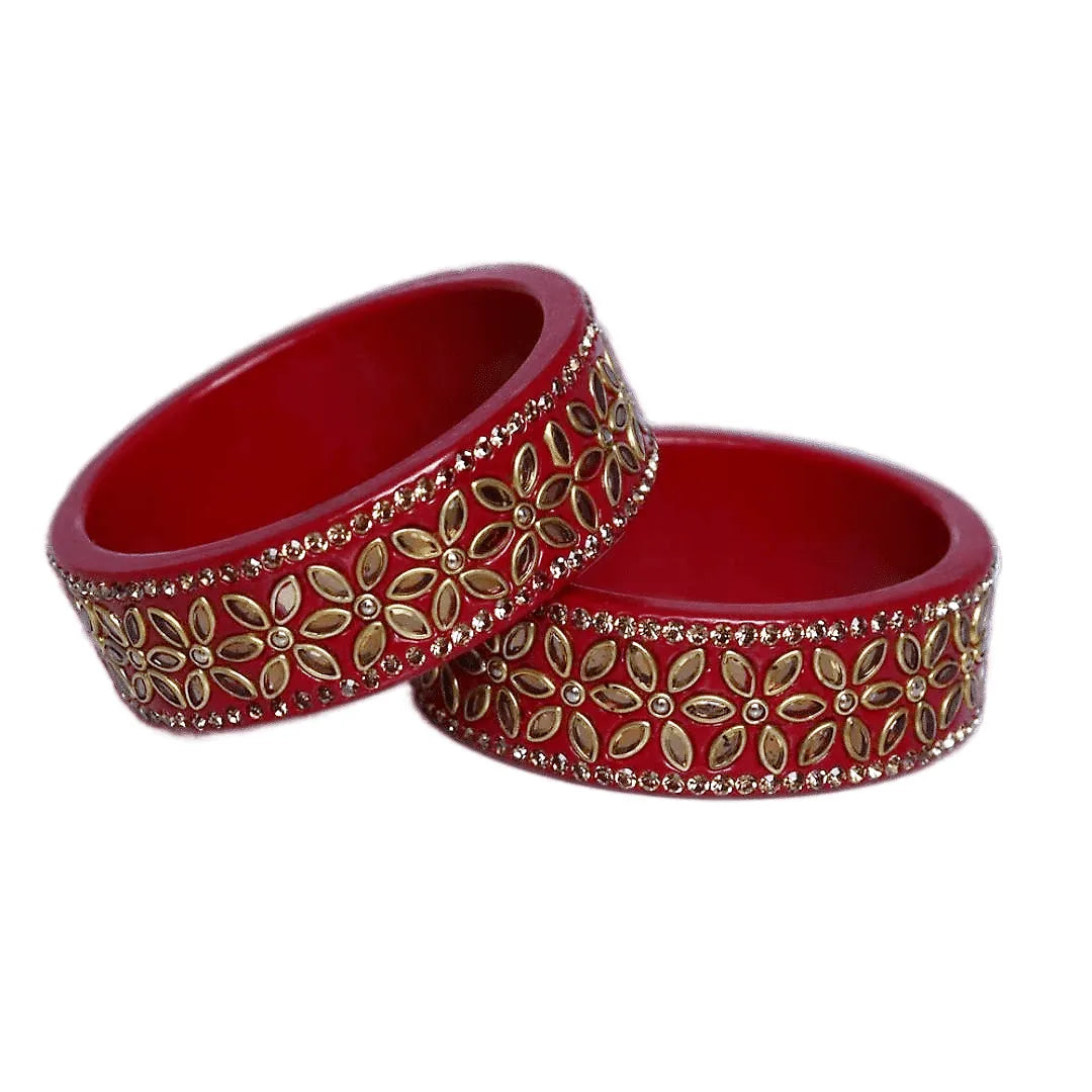 Bridal Lac Kada with Beautiful Kundan Design (Pack of 2) Taj Bridal Store