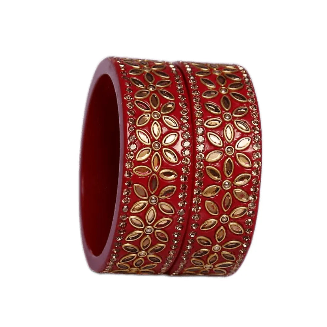 Bridal Lac Kada with Beautiful Kundan Design (Pack of 2) Taj Bridal Store