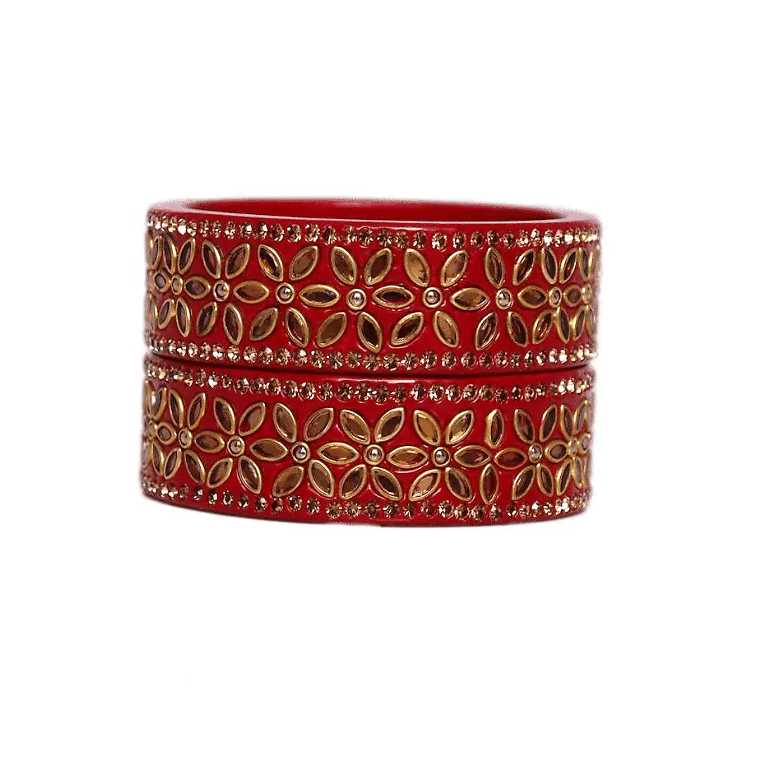 Bridal Lac Kada with Beautiful Kundan Design (Pack of 2) Taj Bridal Store