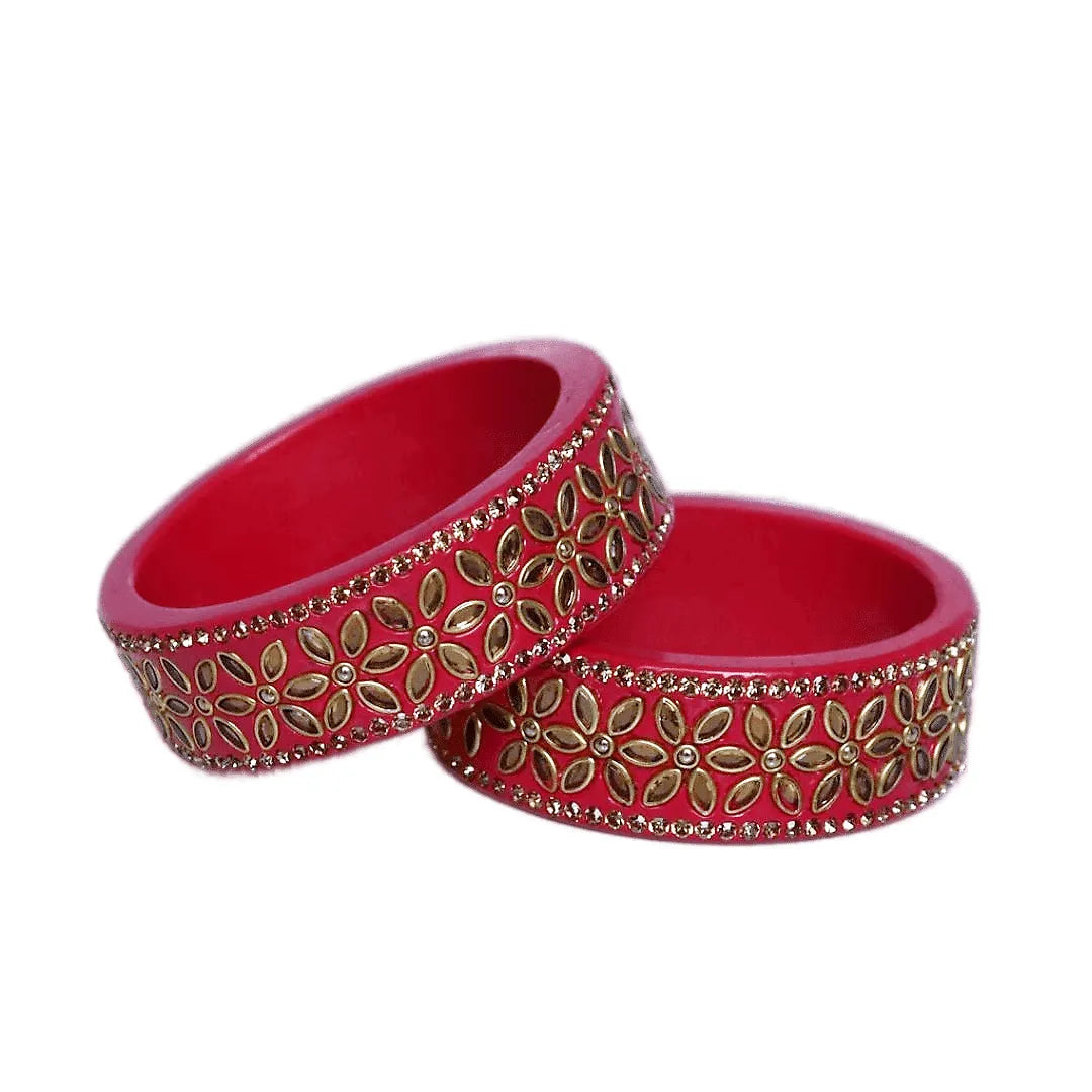 Bridal Lac Kada with Beautiful Kundan Design (Pack of 2) Taj Bridal Store