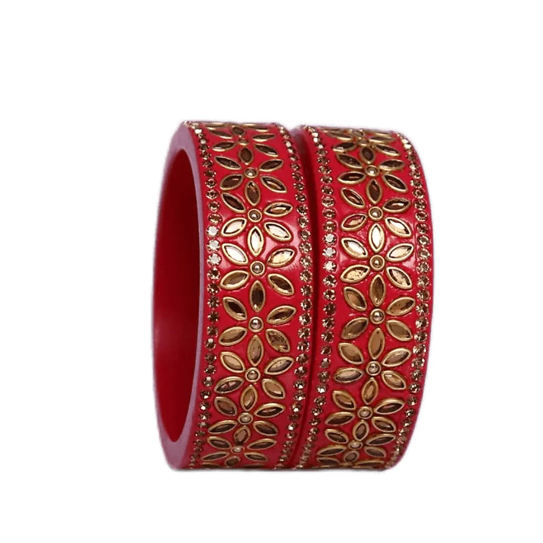 Bridal Lac Kada with Beautiful Kundan Design (Pack of 2) Taj Bridal Store