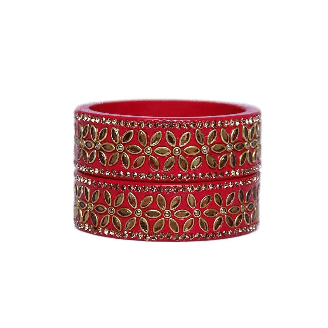 Bridal Lac Kada with Beautiful Kundan Design (Pack of 2) Taj Bridal Store